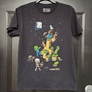 Minecraft Mojang Graphic T-Shirt Men's Small Steve Creeper Skeleton Game Tee
